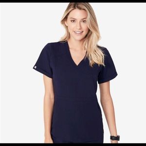 Figs Flores Peplum Scrub Top